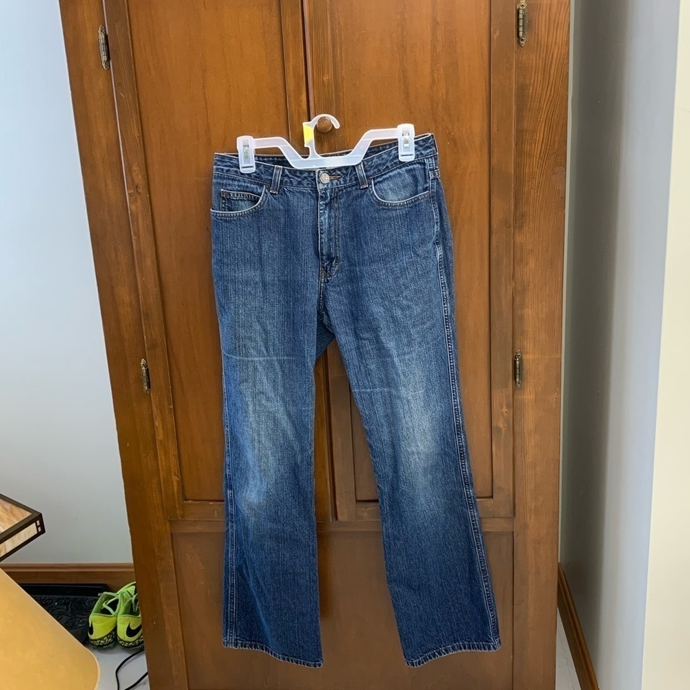Calvin Klein slim boot jean size 10 32 in inseam 💯 cotton mid rise